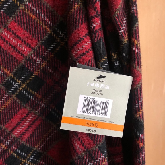 *NEW with tags* John Mark plaid drawstring cowl neck tunic, size Small. - Picture 6 of 7